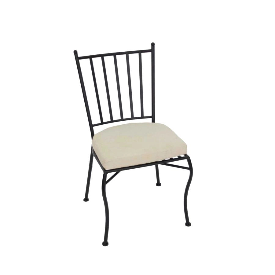 SEDIA DA GIARDINO IN METALLO SENZA BRACCIOLI CON CUSCINO MODICA 50X41X88.5 CM