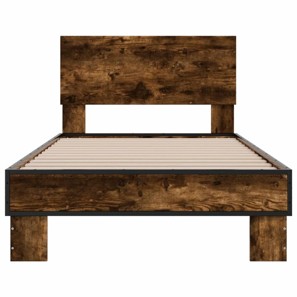 Struttura letto con testata Rovere Fumo 80 x 200 cm 8009084
