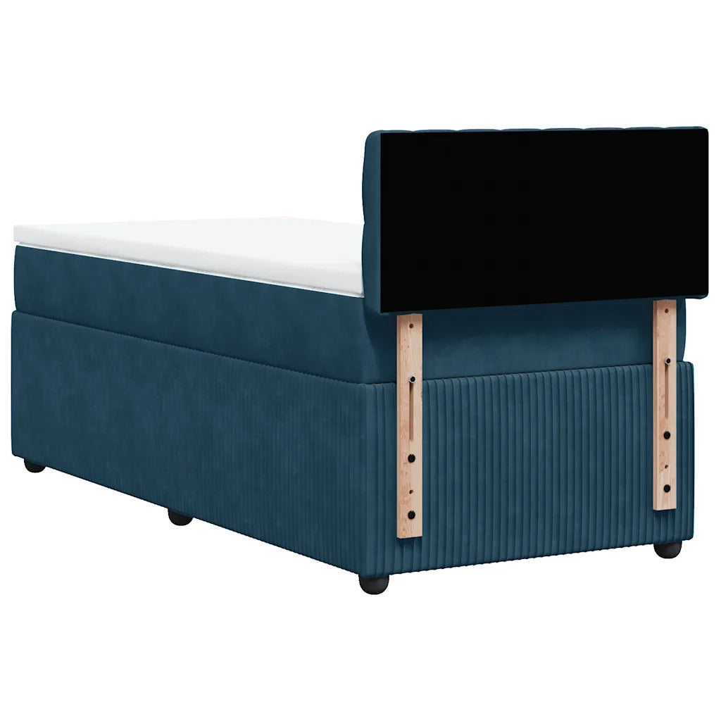 Giroletto a Molle con Materasso Blu 90x200 cm in Velluto 3289948