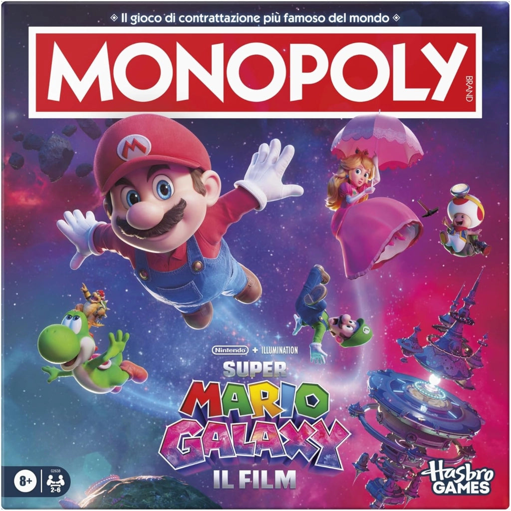 Monopoly: Super Mario Galaxy Il Film, gioco da tavolo, divertimento per tutta la famiglia, adatto a bambini, bambine, ad