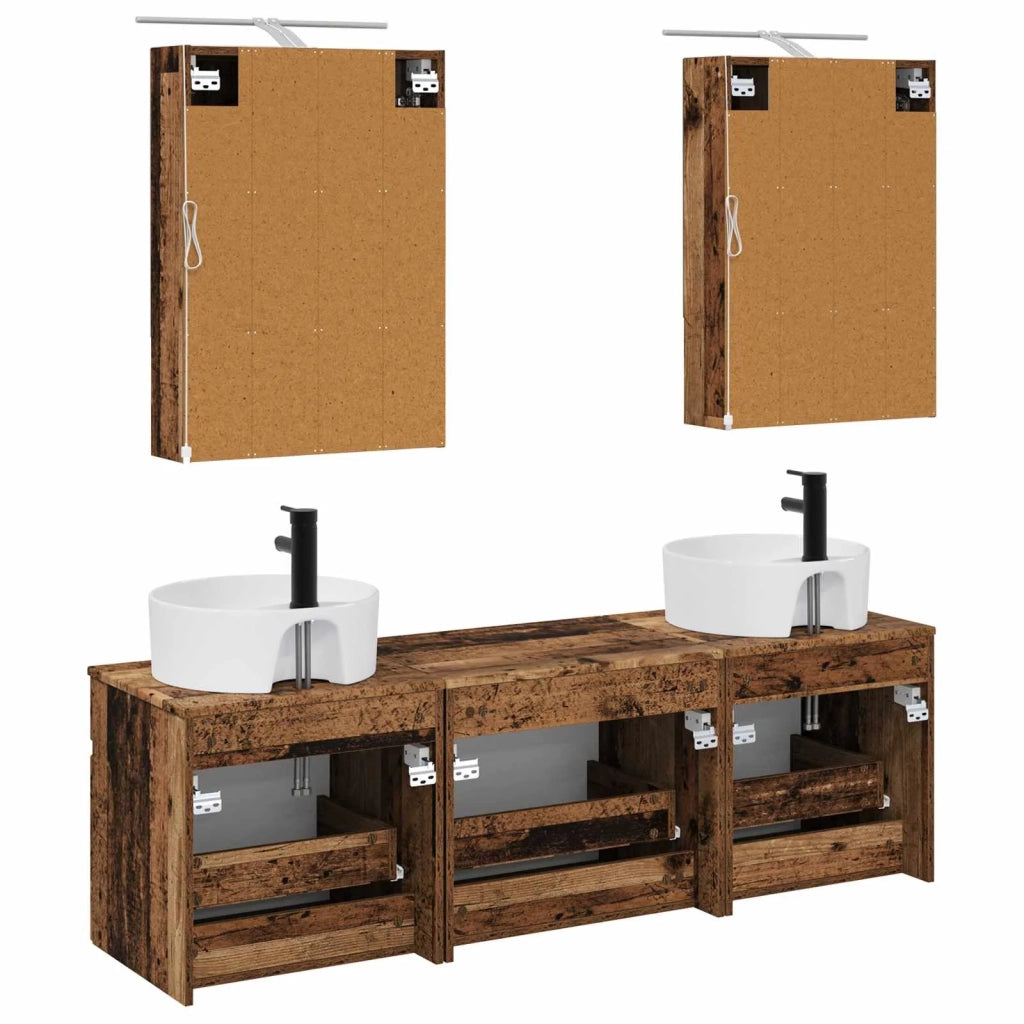Set di Armadi da Bagno 5 pcs Legno antico Legno ingegnerizzato 3406605