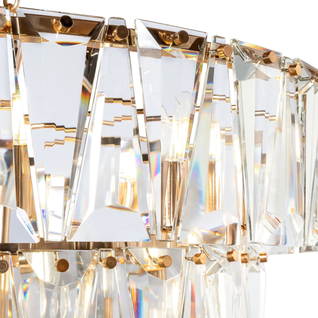 Maytoni Lampadario contemporaneo Puntes 18 luci E14 oro metallo cristallo