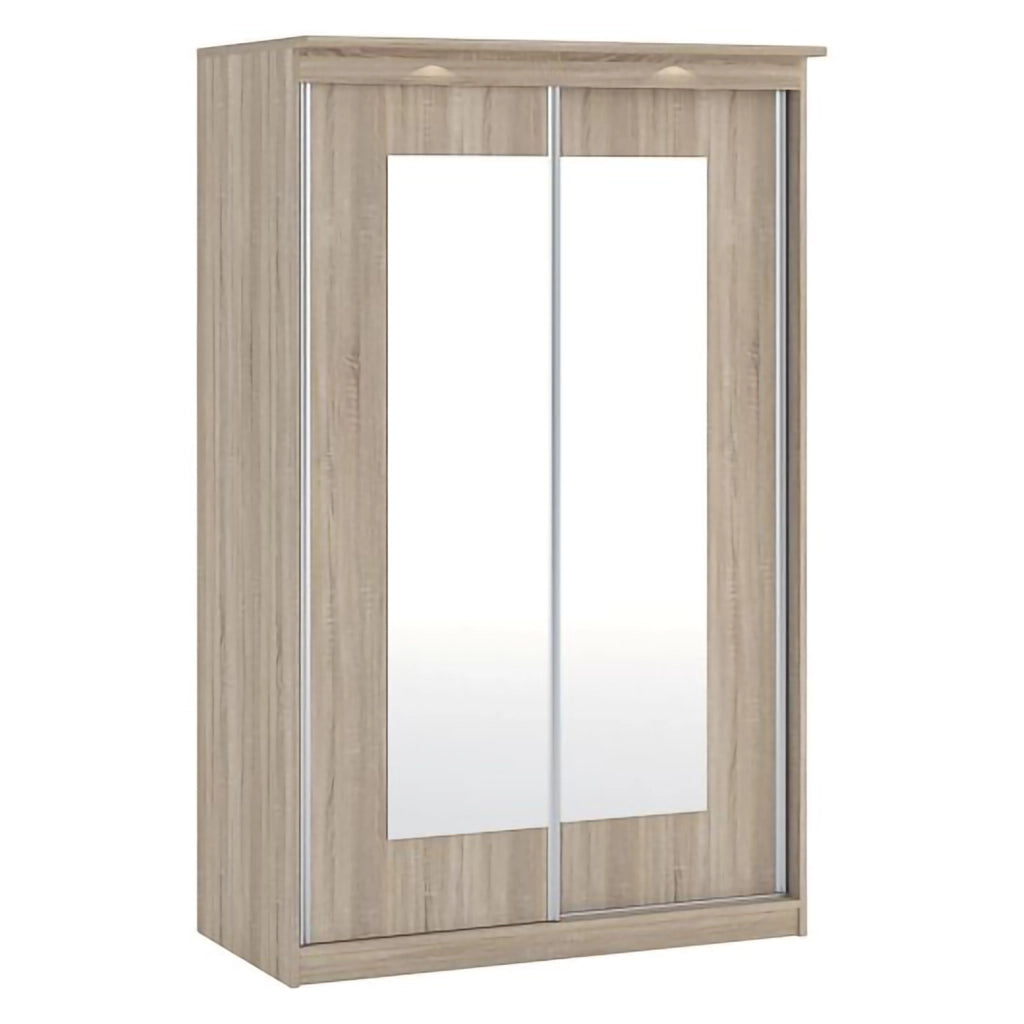 Armadio Camera da Letto Lesela, Guardaroba 2 Ante Appendiabiti, 120x195h cm Marrone Rovere