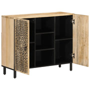 Credenza-Buffet-Armadio da cucina 90x33x75 cm in Legno Massello di Mango 587802