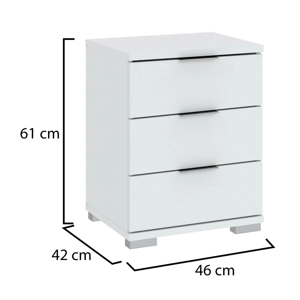 Laharo, Cassettiera 3 Cassetti, 46x42x61h cm Bianco
