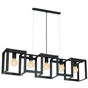 Lampada a sospensione Kartel nera 108cm 5xE27 Luminex