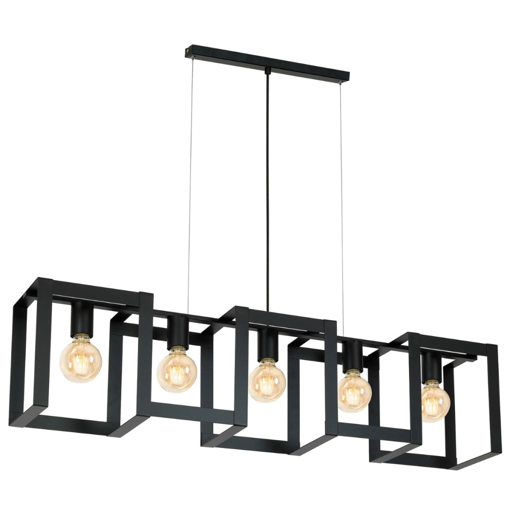 Lampada a sospensione Kartel nera 108cm 5xE27 Luminex
