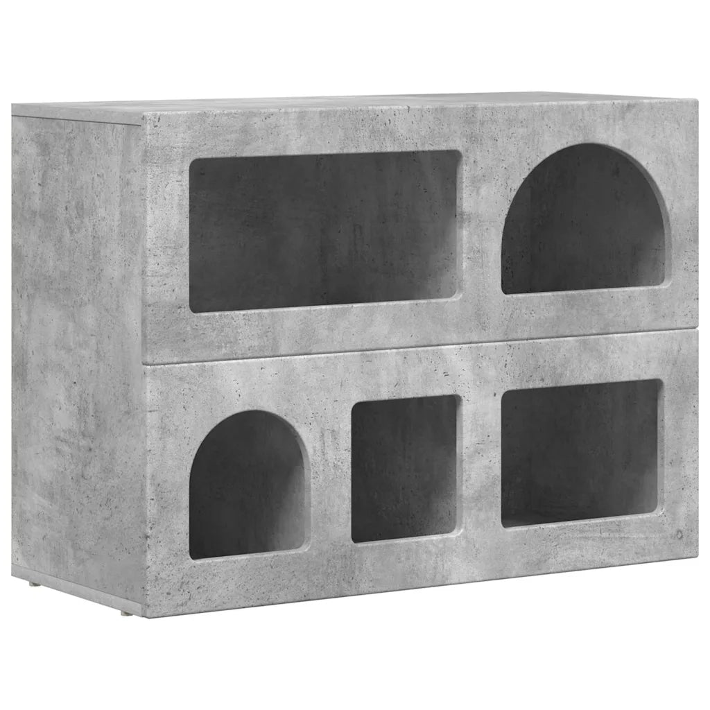 Credenza-Buffet-Armadio da cucina Grigio cemento 80.5 x 35 x 59 cm Legno multistrato