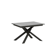 Tavolo allungabile 90x120/180 cm Ganty - bordo Antracite telaio Antracite - Cemento