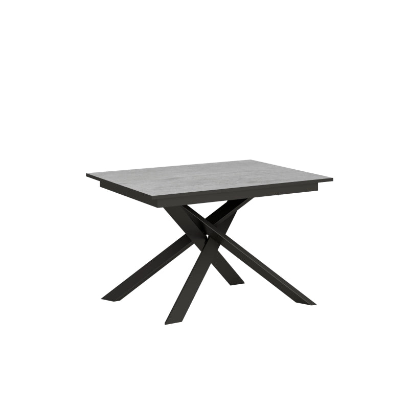 Tavolo allungabile 90x120/180 cm Ganty - bordo Antracite telaio Antracite - Cemento