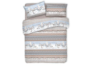 Copripiumino Sacco Piumone Pensieri Delicati Cotone Dis.Inverno Polare - Singolo - Beige