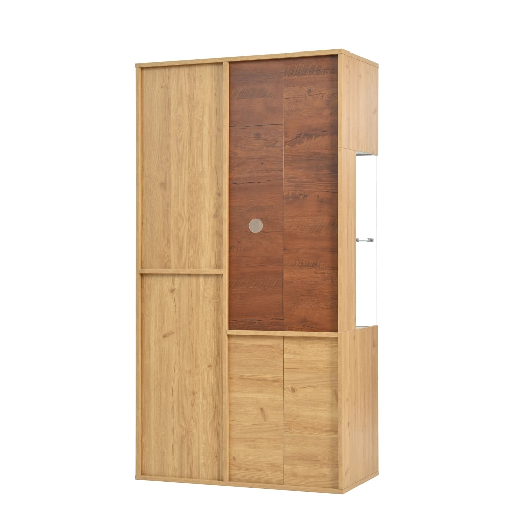 Vetrina con Illuminazione LED ¨C Xylo ¨C Porta in Vetro, Ripiani, 150 cm