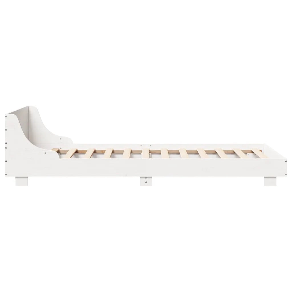 Letto senza Materasso-Struttura Letto Bianco 90x200 cm Legno Massello di Pino 447352