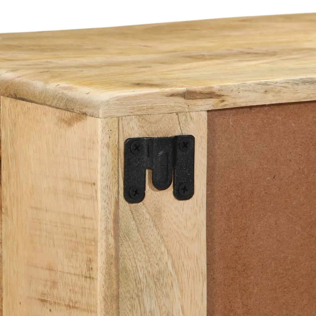 Mobile TV a Parete 100x32x25 cm Legno Grezzo Massello di Mango
