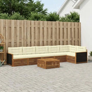 Set di divani da esterno 7 pcs Naturale e Crema 79 x 79 x 37 cm