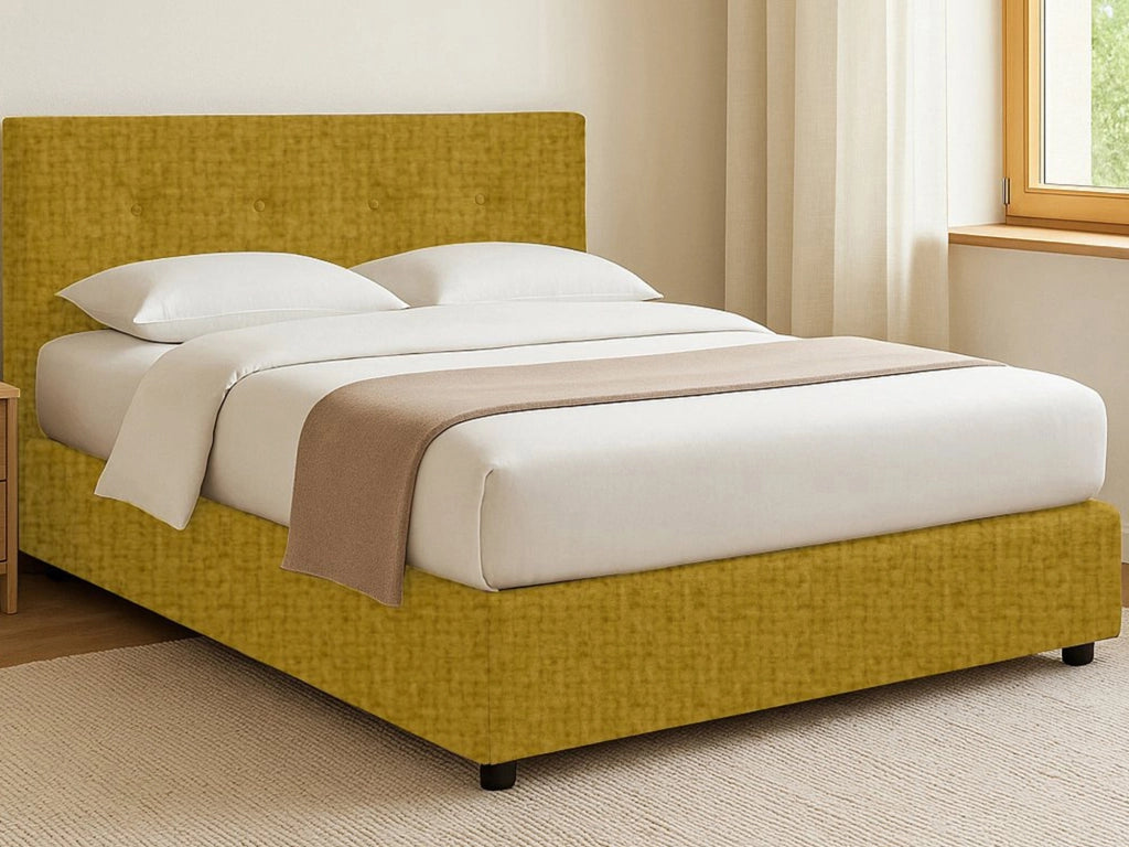 Chichester, Letto Singolo Sfoderabile Made in Italy, Giallo Ocra