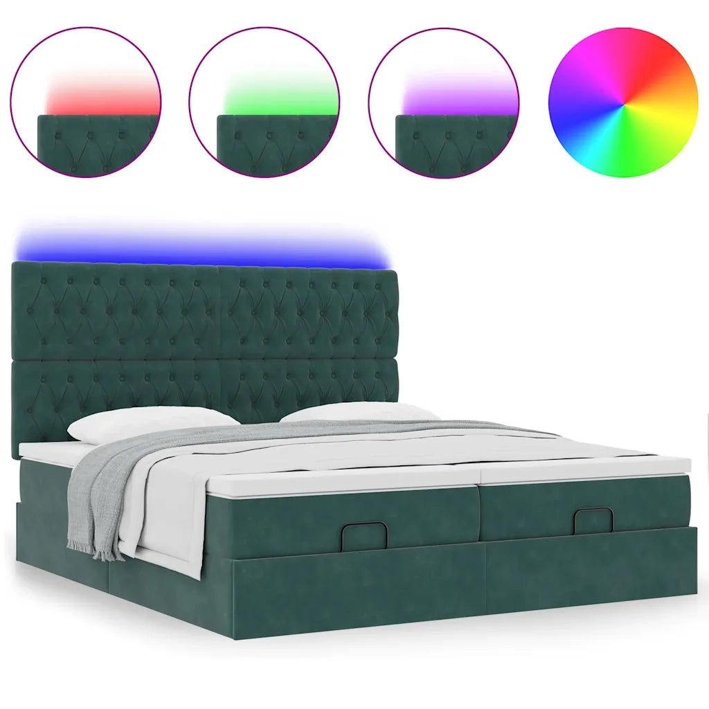 vidaXL Struttura Letto Pouf con Materassi 200x200 cm Velluto