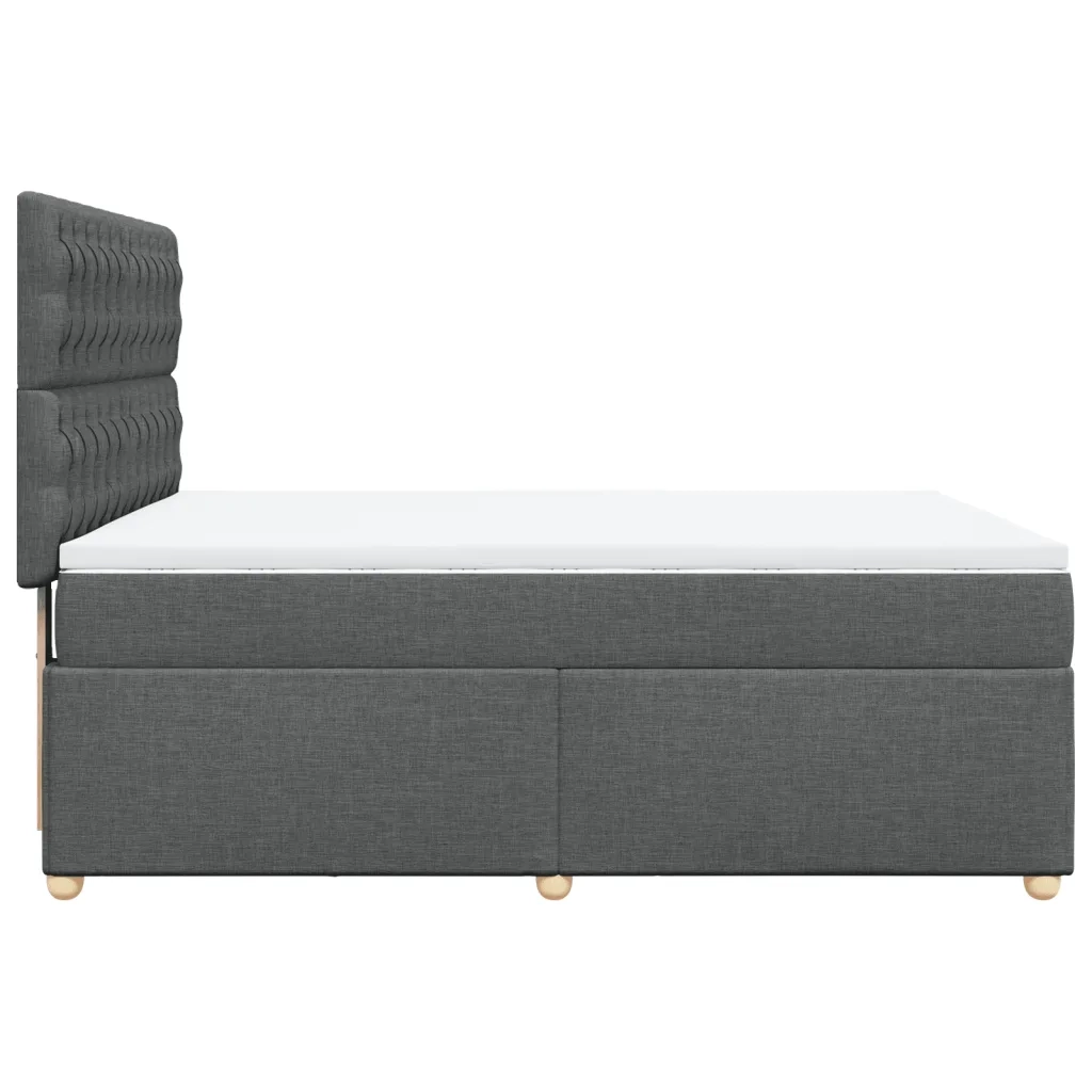 Giroletto a Molle con Materasso Grigio Scuro 140x190 cm Tessuto