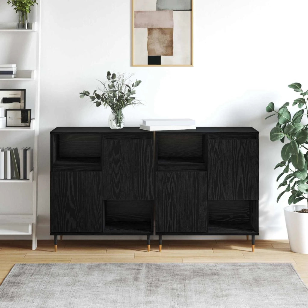Sideboards 2 pcs Rovere nero 3394559