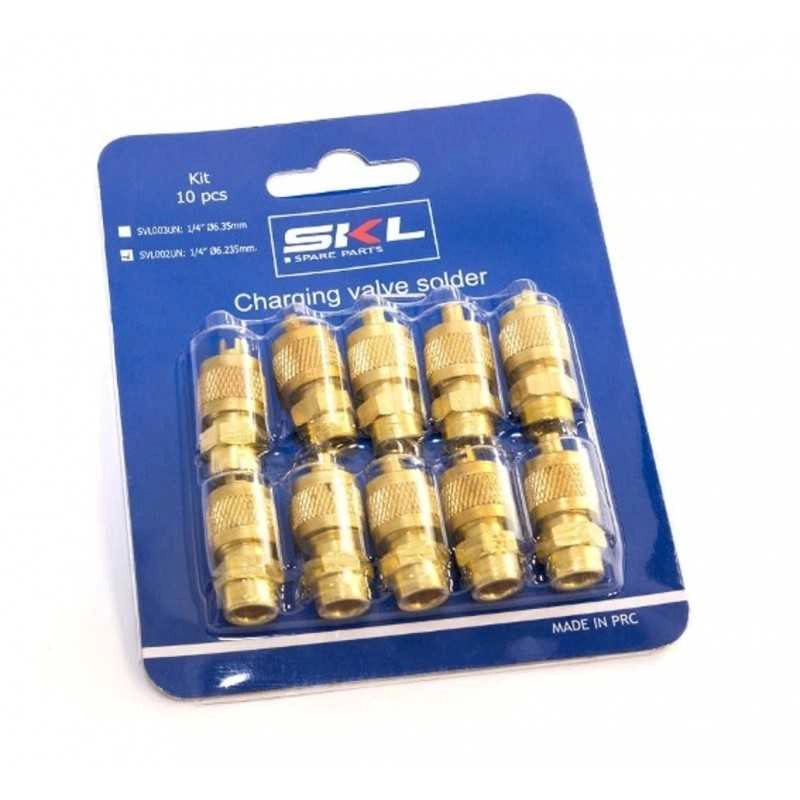 10PZ VALVOLINE CARICA A SALDARE PER FRIGORIFERO 1/4 6,25mm - UNIVERSALE