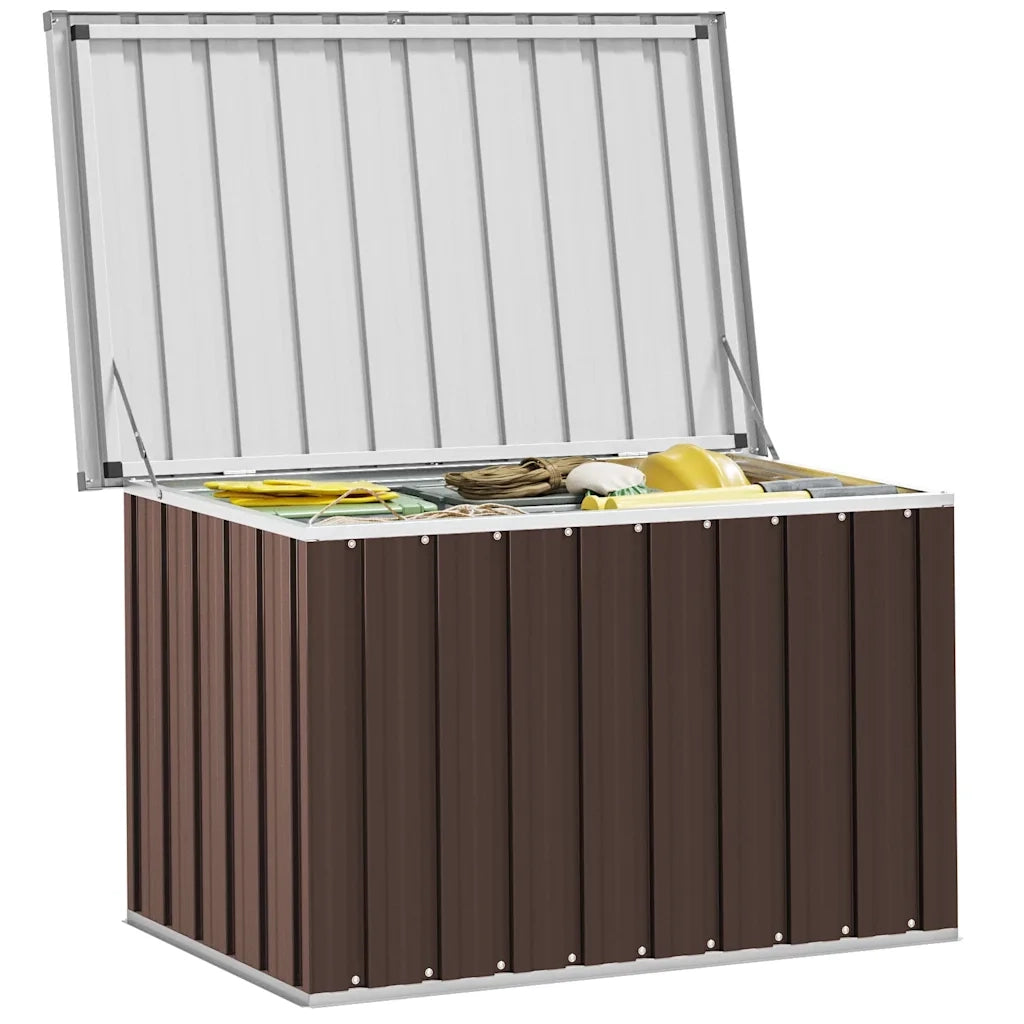 Baule da giardino marrone 109x67x65 cm 46260