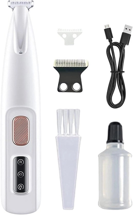 Trimmer per Animali da Compagnia - IPX7 - 180 Minuti di Autonomia - LED Illuminato - Incluso Accessorio di Montaggio e Olio di Manutenzione