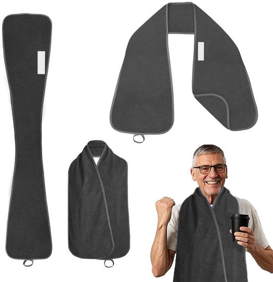 Set da 3 pezzi di fascia impermeabile per adulti con tasca di stoccaggio - Disegno sciarpa in stile per anziani e caregiver (grigio)