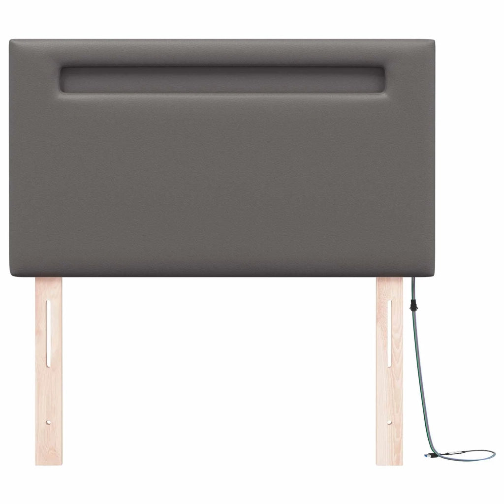 Testiera LED Grigio 100 cm Pelle Sintetica 42007299
