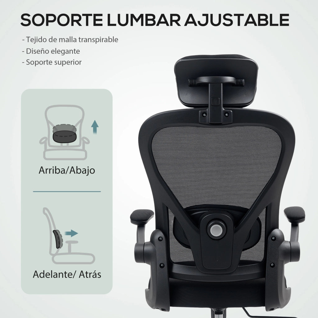 Sedia da ufficio in rete ¨C zephmum ¨C regolabile in altezza, nero