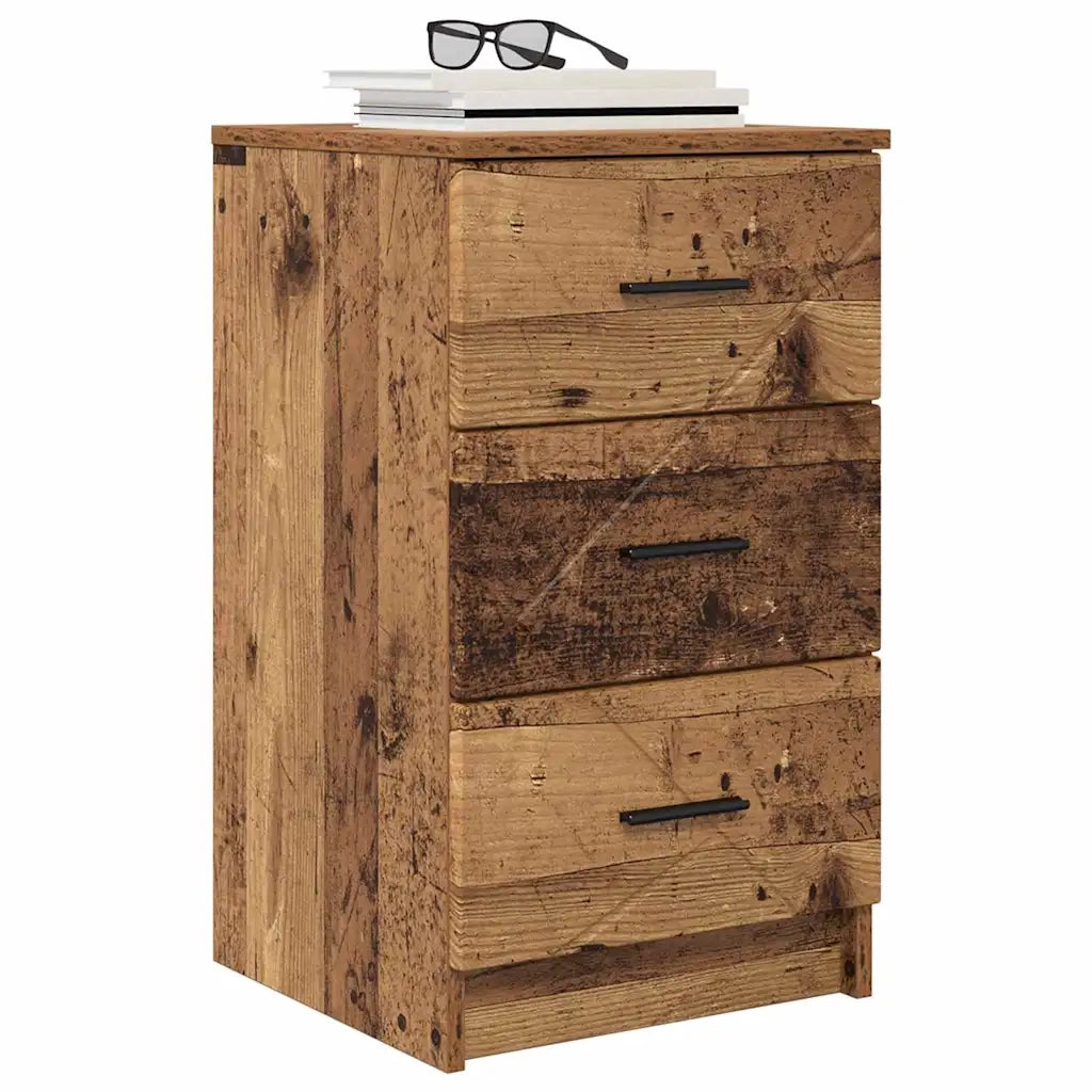 Comodino | Armadio da Notte | Mobiletto da notte con cassetto Legno vecchio 38 x 38 x 66 cm