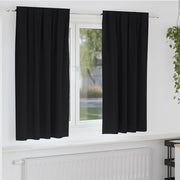 Tende Blackout con Anelli 2 pcs Nero 175 x 140 cm Poliestere 4107429