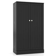 Mobiletto da cucina 59 x 30 x 104 cm con ripiani regolabili design contemporaneo e accogliente in MDF nero 20_0010215