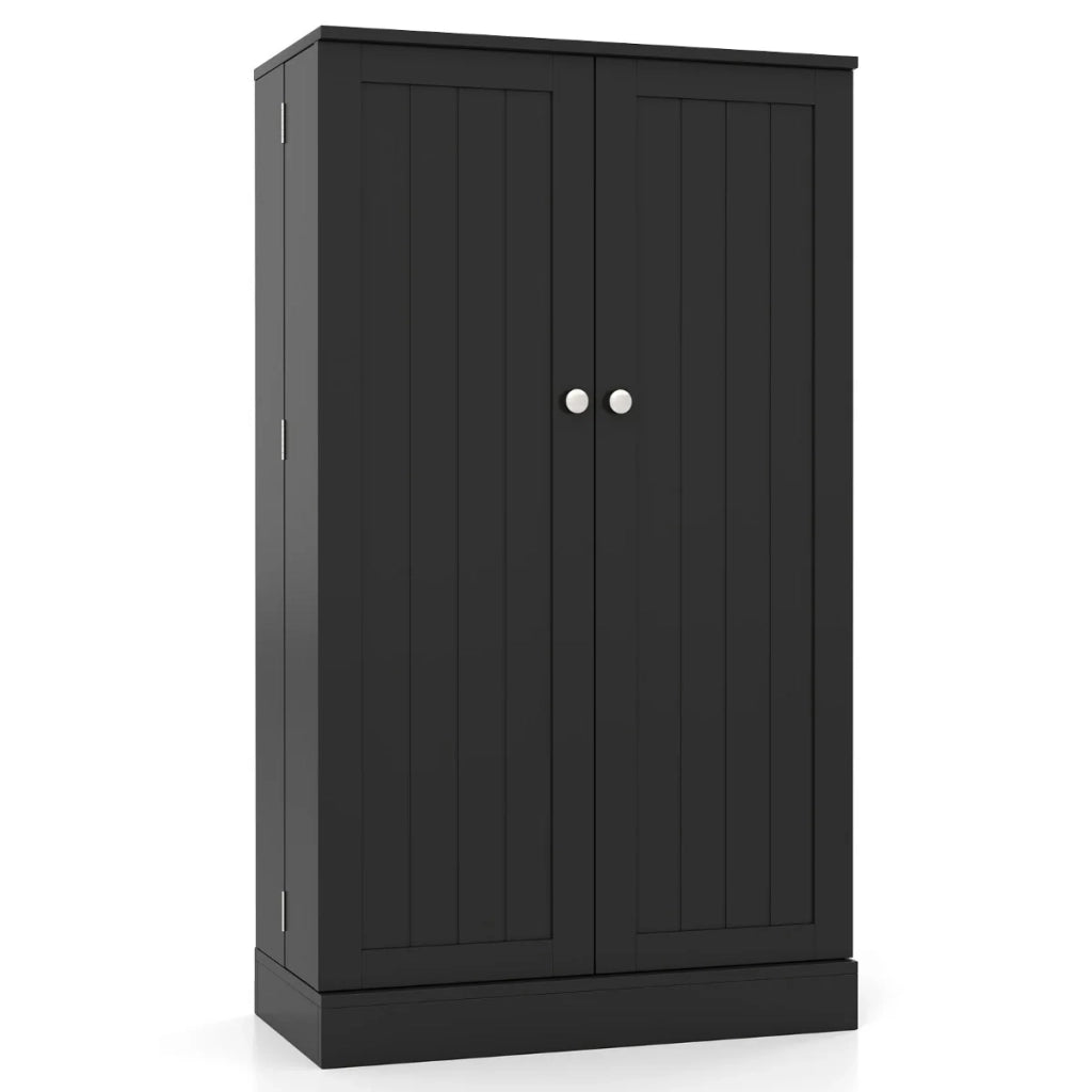 Mobiletto da cucina 59 x 30 x 104 cm con ripiani regolabili design contemporaneo e accogliente in MDF nero 20_0010215