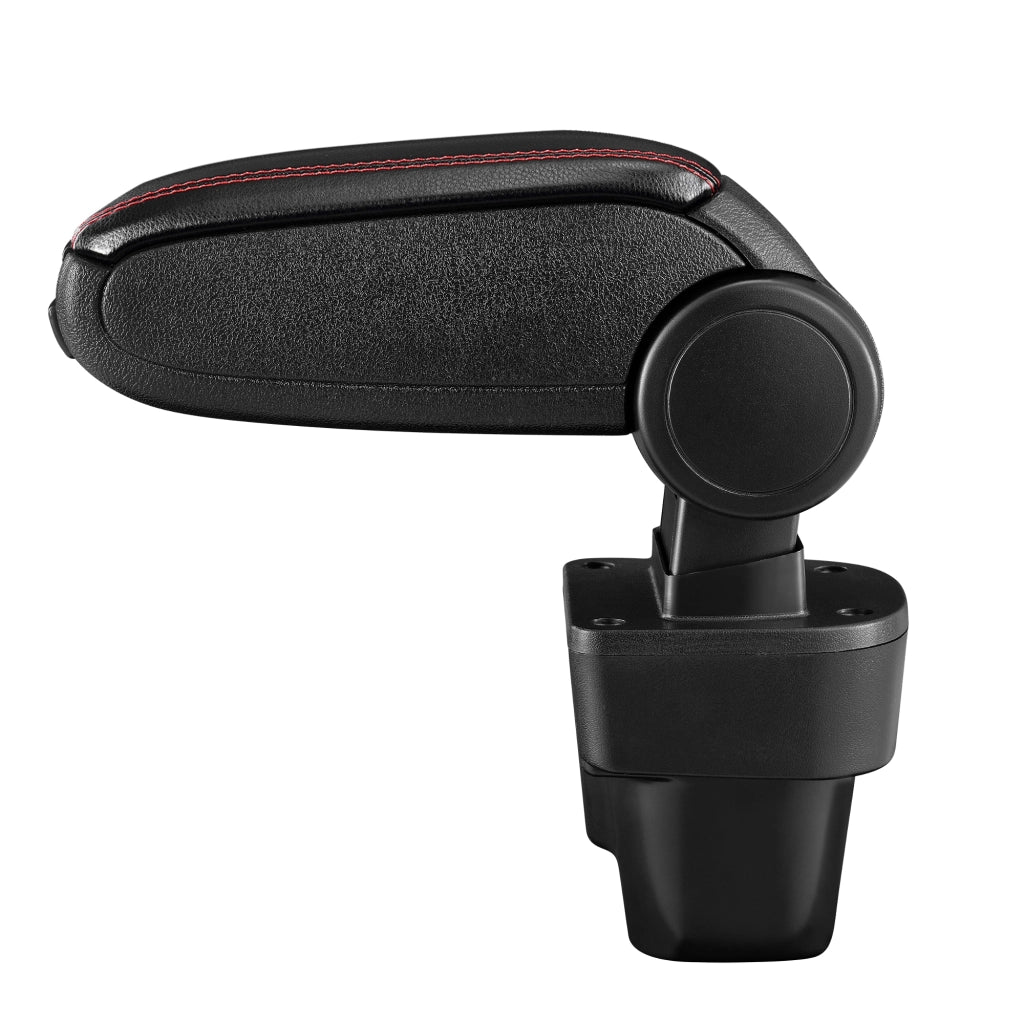 [pro.tec] Bracciolo centrale - Poggiabraccio con vano portaoggetti - imbottito - in similpelle - nero con cucitura rossa - Citroën Nemo/Peugeot Bipper/Fiat Fiorino III/Fiat Qubo a partire da 2007