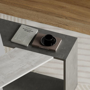 Tavolino da Soggiorno 100x98x52 cm in MDF Trio Cemento Bianco