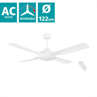 Ventilatore Bondi 1 Abs Bianco Opaco E Acrilico Bianco Led 20W Cct
