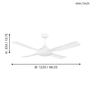 Ventilatore Bondi 1 Abs Bianco Opaco E Acrilico Bianco Led 20W Cct