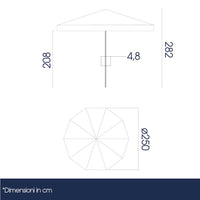 Ombrellone da Giardino Rotondo Ø2,5m Palo in Legno Ecrù