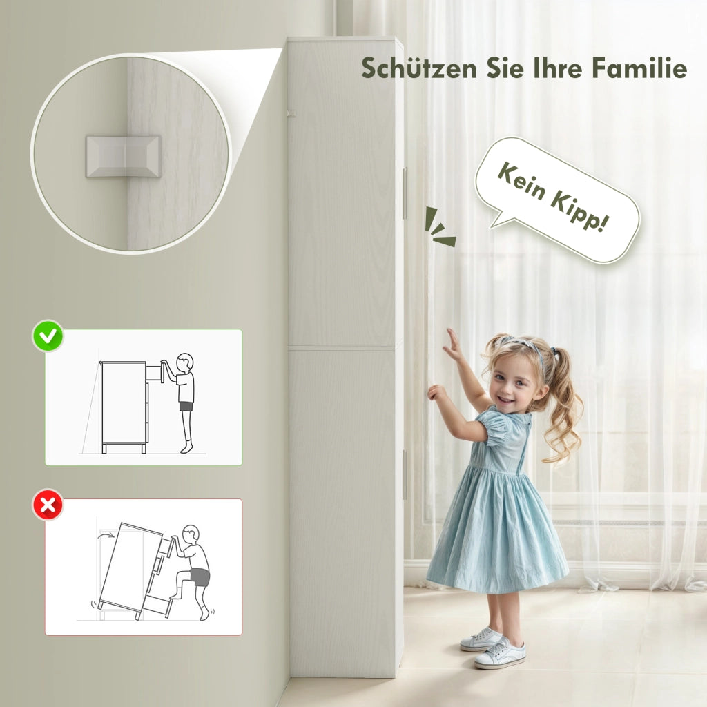 Armadietto Bagno Stretto ¨C Zephmum ¨C Bianco 60x30x180