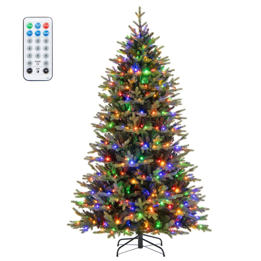 Albero di natale artificiale timer automatici e luminosit¨¤ regolabile a livelli, Albero pre-illuminata con punte di 210cm
