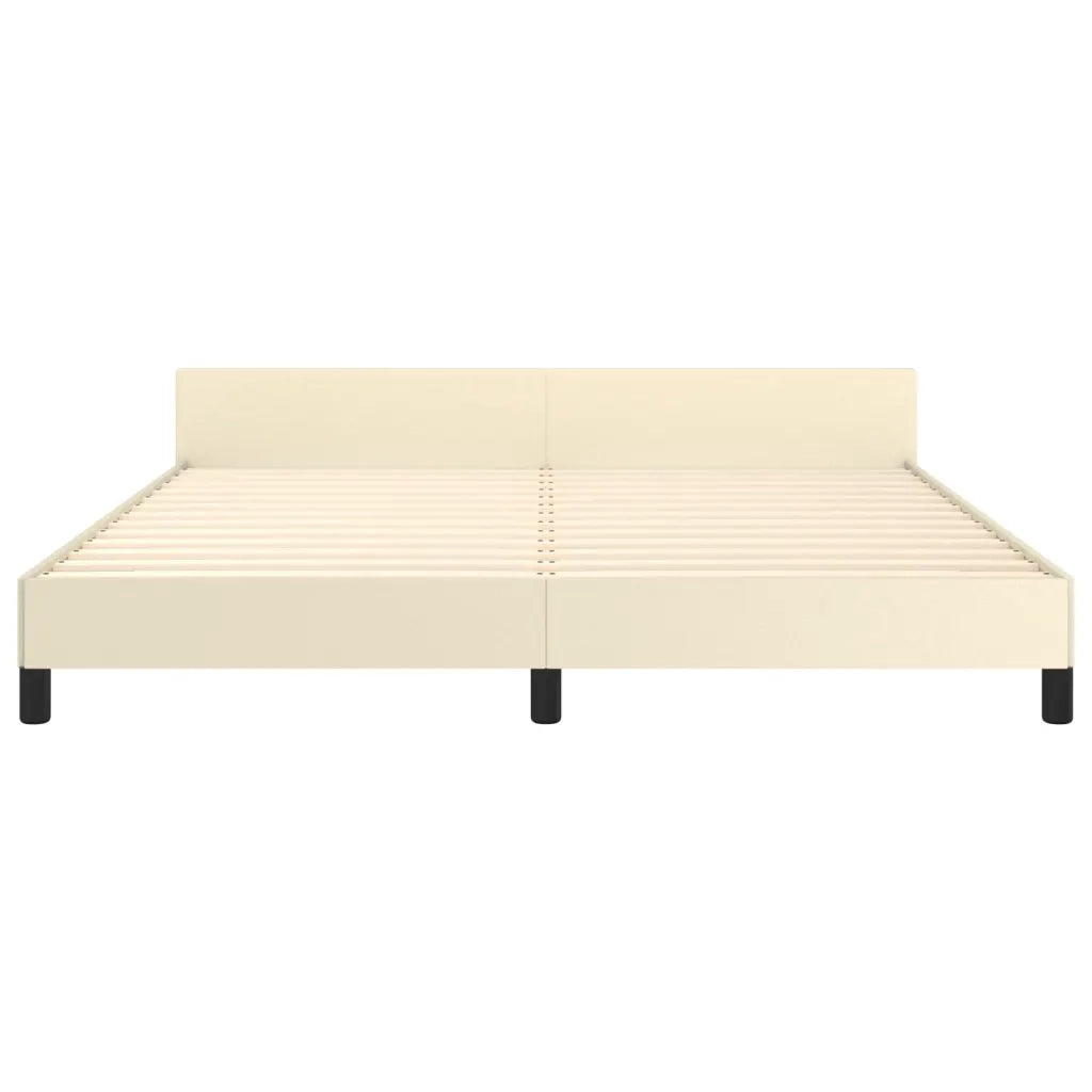 Giroletto con Testiera Crema 160x200 cm in Similpelle