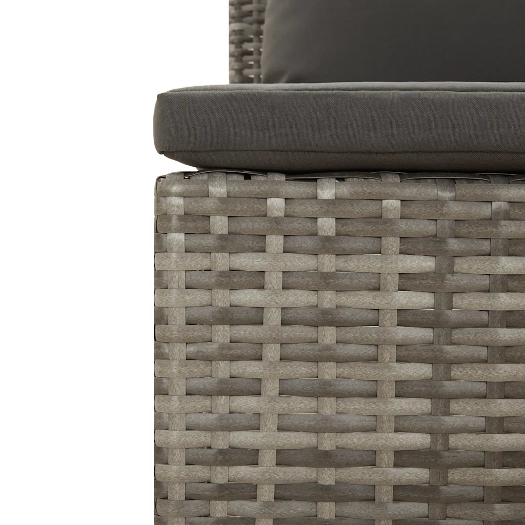 Divano da giardino centrale con cuscino grigio in polyrattan 362694
