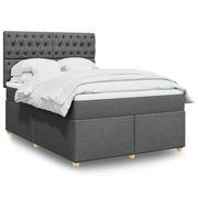 vidaXL Giroletto a Molle con Materasso Grigio Scuro 140x190 cm Tessuto