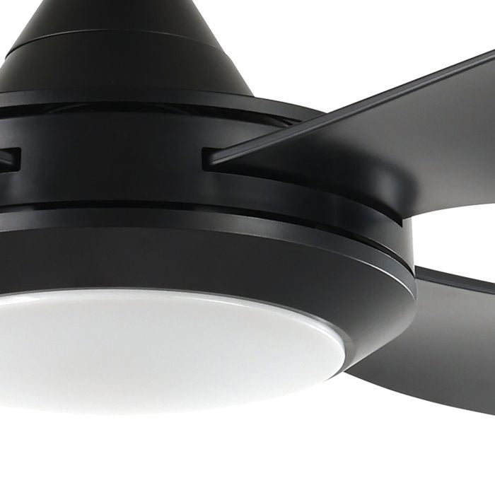 Ventilatore Bondi 1 Abs Nero Opaco E Acrilico Bianco Led 20W Cct