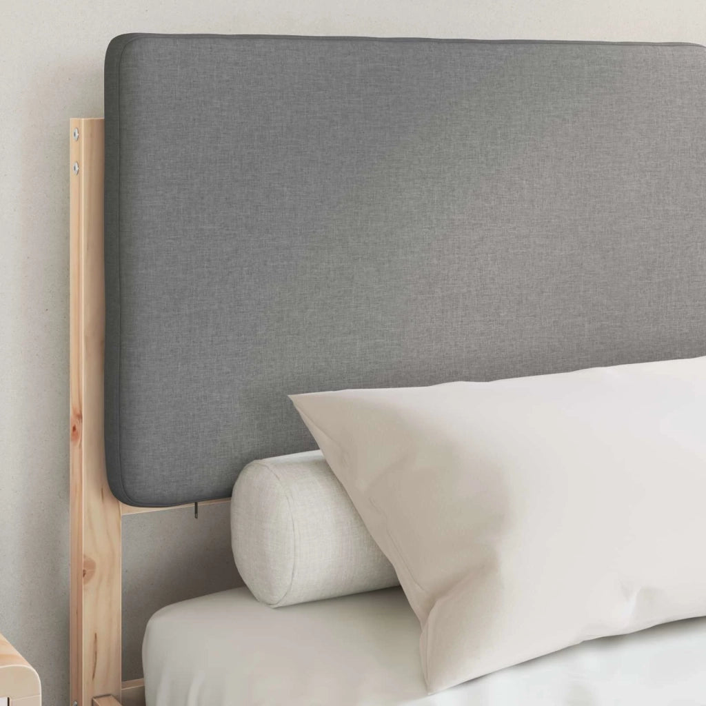 Letto con Testiera Rivestita Grigio chiaro 150 x 200 cm