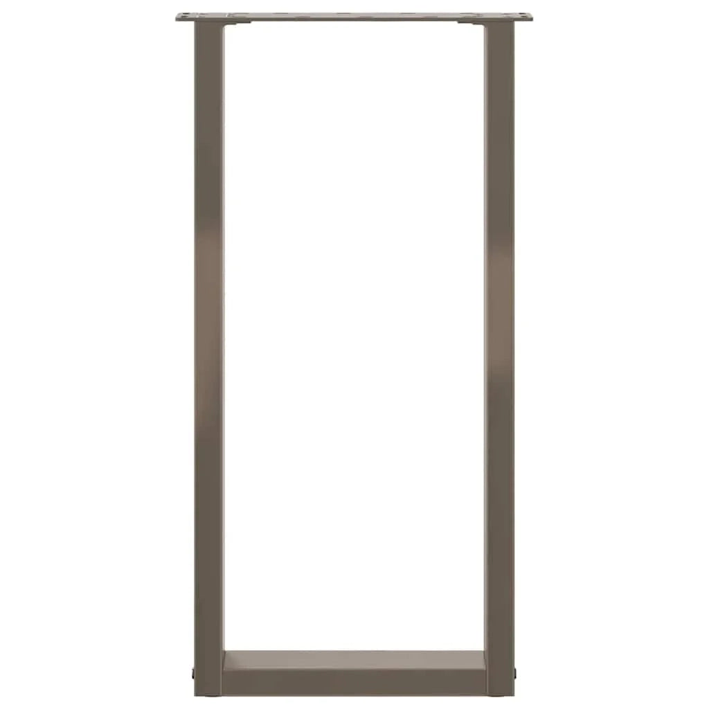 Set di 2 gambe per tavolo consolle a forma di U 38 x 72 cm con piedini regolabili design moderno acciaio naturale 02_0057415
