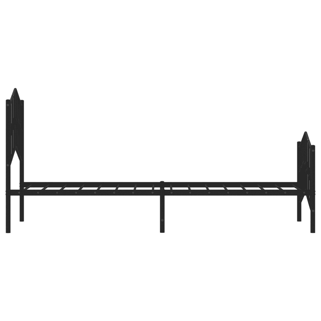 Giroletto con Testiera e Pediera Metallo Nero 75x190 cm 373797