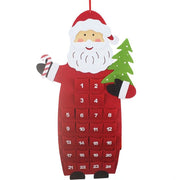 Trade Shop - Calendario Avvento Figura Di Babbo Natale 90cm In Feltro Decorazioni Natalizie -