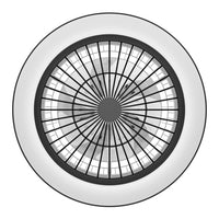 Plafoniere Ventilatore Sazan Acciaio E Abs Bianco-Nero Diff Acrilico Bianco