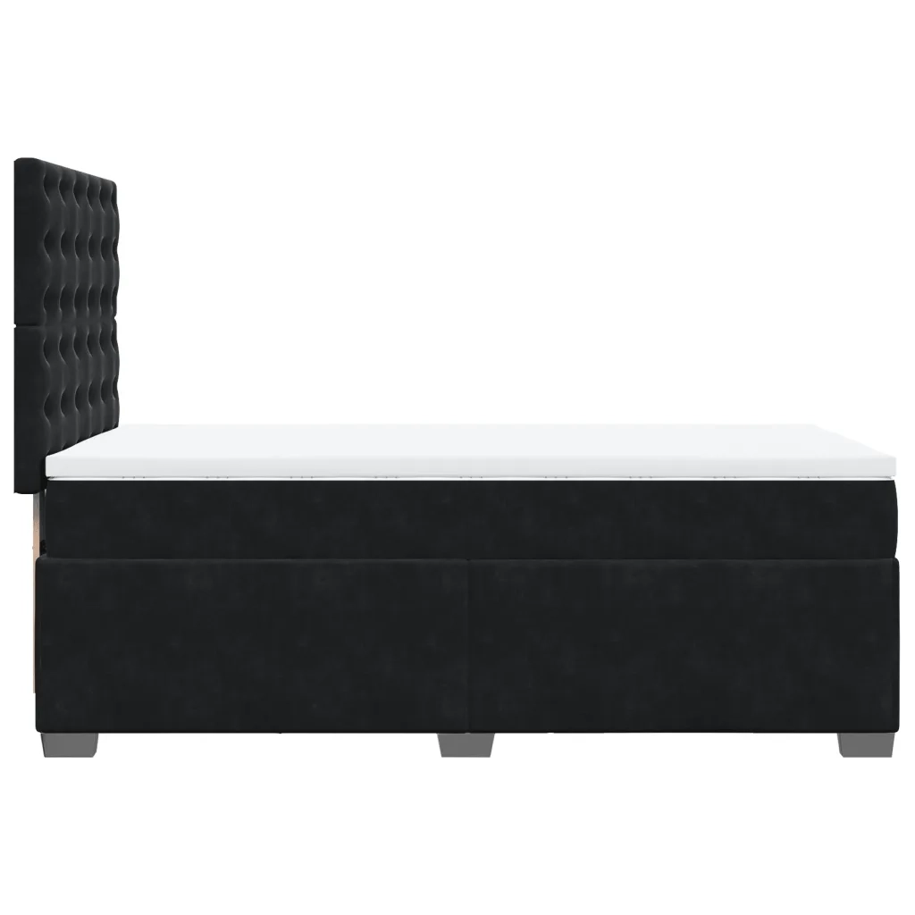 Giroletto a Molle con Materasso Nero 90x200 cm in Velluto 3290824